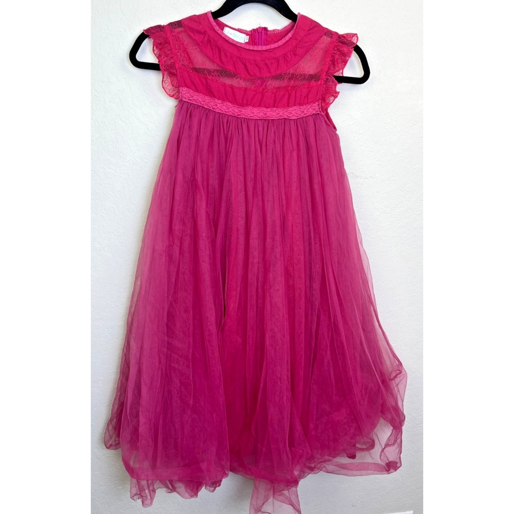 Just Couture 10 Girl's Pink Fancy Dress‎ Long Lace Photos Christmas Holiday